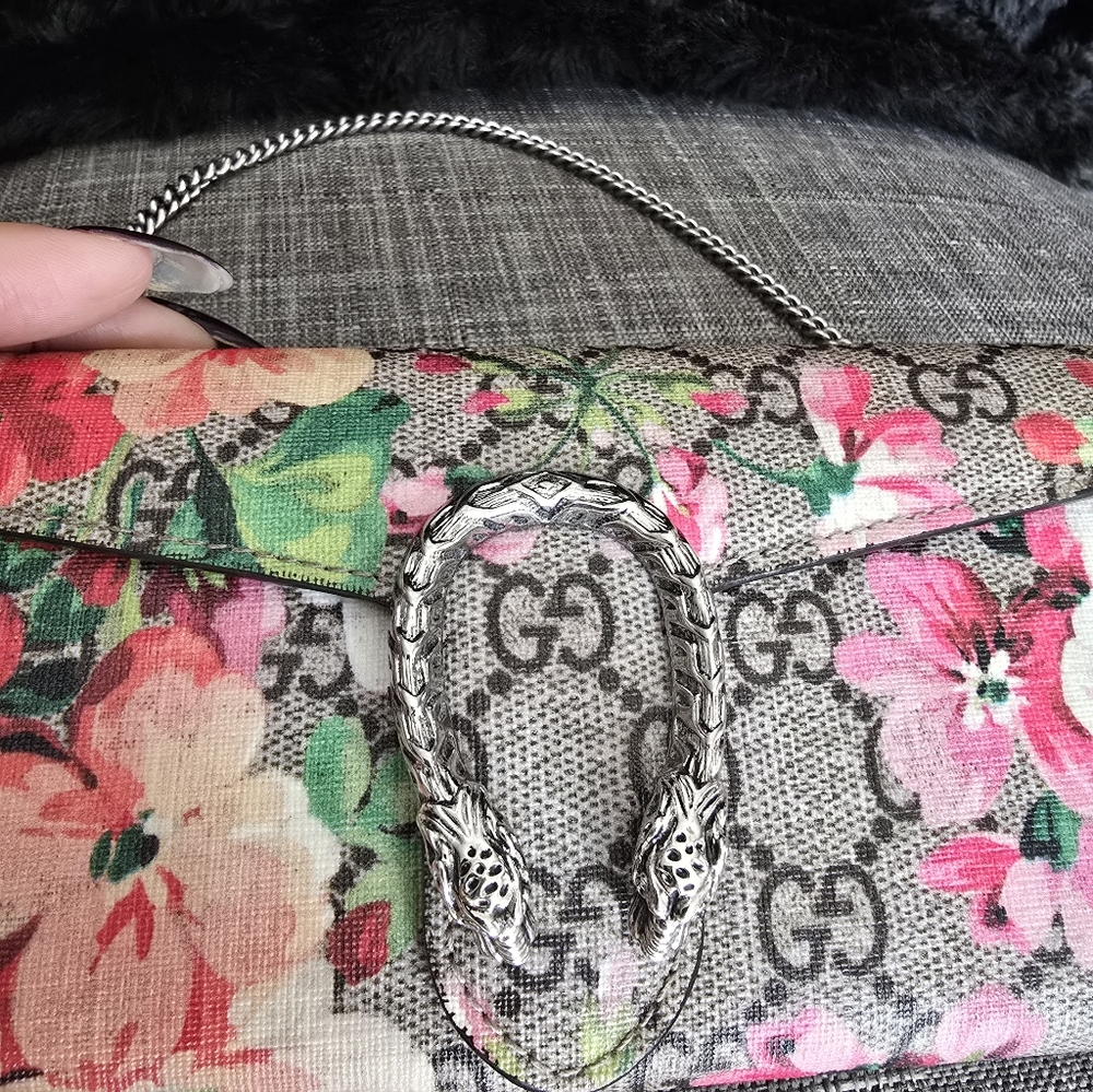 Authentic Gucci Dionysus Wallet On Chain  Blooms Floral Print GG Coated Canvas - Picture 5 of 16